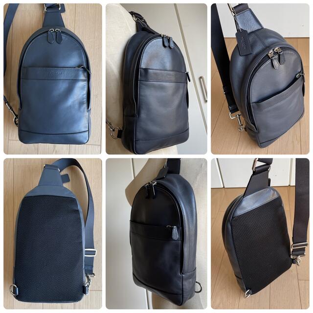 COACHコーチF54770スムースレザーボディバッグ ネイビーグレー COACHコーチF54770スムースレザーボディバッグ ネイビーグレー