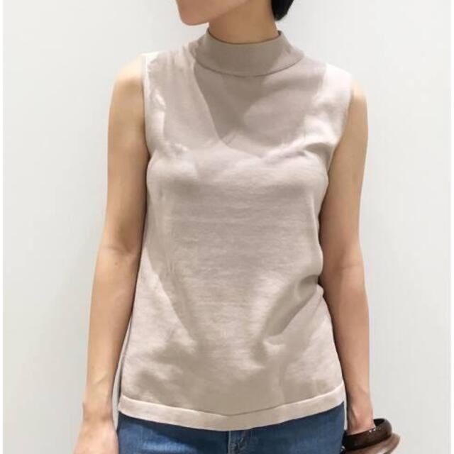 L'Appartement DEUXIEME CLASSE(アパルトモンドゥーズィエムクラス)のアパルトモン＊Silk CTN N/S top ベージュ レディースのトップス(ニット/セーター)の商品写真