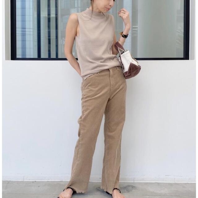 L'Appartement DEUXIEME CLASSE(アパルトモンドゥーズィエムクラス)のアパルトモン＊Silk CTN N/S top ベージュ レディースのトップス(ニット/セーター)の商品写真