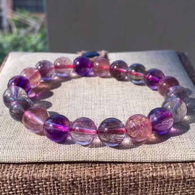 SALE/55%OFF】 【高級】フラワー パープルルチル 9.5mm ブレスレット
