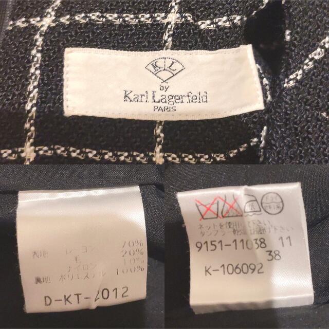 Karl Lagerfeld(カールラガーフェルド)の【KARL LAGERFELD】チェック柄　ノースリーブドレス　ワンピース レディースのワンピース(ひざ丈ワンピース)の商品写真