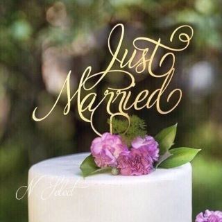 新品♡カリグラフィー just married ケーキトッパー(ウェルカムボード)