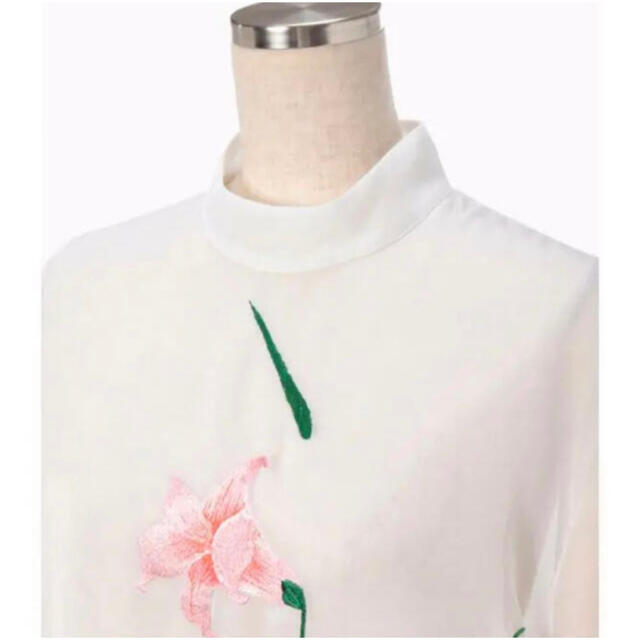 MameKurogouchi Embroidery Chiffon Blouse