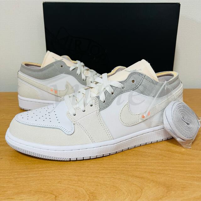 新品 27 ナイキ エアジョーダン1 LOW クラフト ホワイト グレー 1