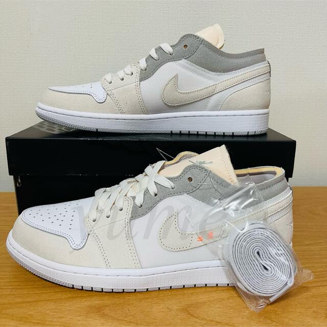 新品 27 ナイキ エアジョーダン1 LOW クラフト ホワイト グレー 6