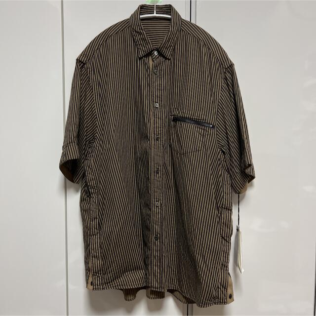 新品　Sacai 22ss ヒッコリー　ストライプ　半袖シャツ　サイズ3