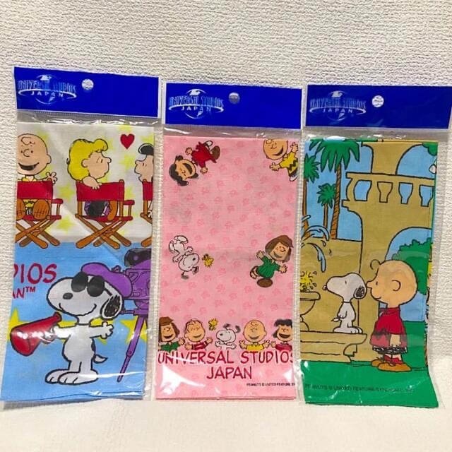 SNOOPY(スヌーピー)のスヌーピー　ハンカチ　3枚セット　USJ エンタメ/ホビーのおもちゃ/ぬいぐるみ(キャラクターグッズ)の商品写真