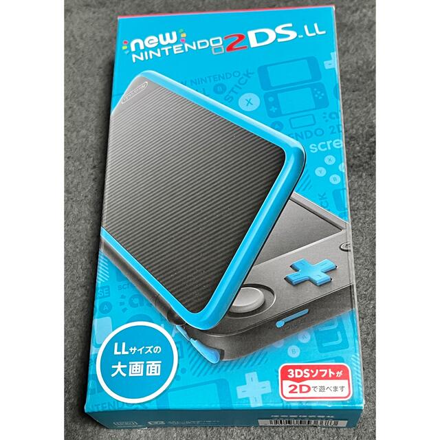 NEW ニンテンドー 2DS LL ブラック×ターコイズ・ポーチ・フィルム付き