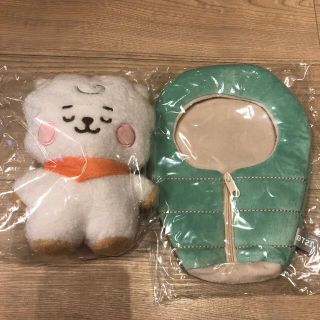 ビーティーイシビル(BT21)の公式　BT21たっとんシュラフ グリーン　ねとん　ぬいぐるみS. 　RJ(ぬいぐるみ)