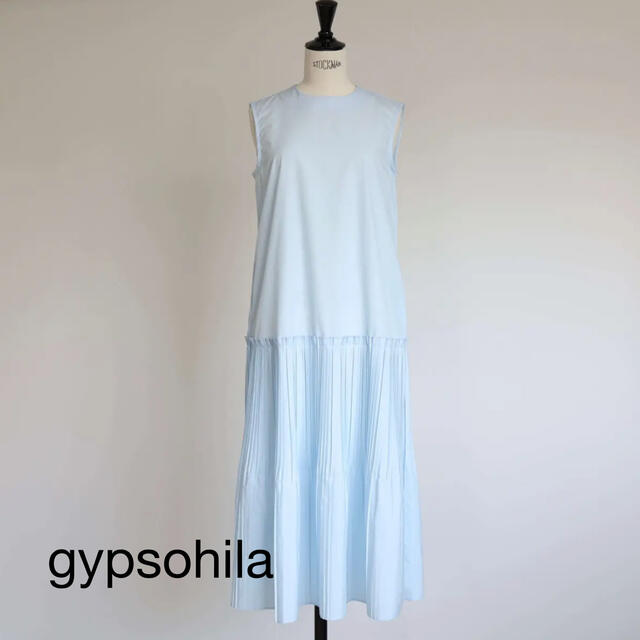 ☆新品未使用☆gypsohila  〜Pleats OnePiece〜ブルーレディース