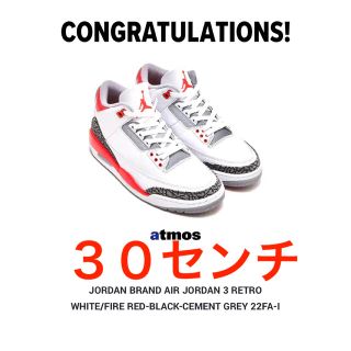 ナイキ(NIKE)のNike Air Jordan 3 OG "Fire Red ３０センチ(スニーカー)