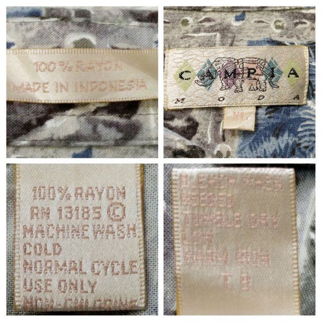 一点物US輸入★くすみ系総柄アロハシャツ CANPIA MODA メンズ XL メンズのトップス(シャツ)の商品写真