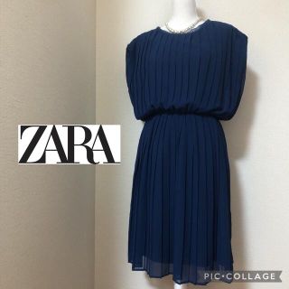 ザラ(ZARA)の【美品】ZARA BASIC シフォンワンピース 大きいサイズ ゆったり 春夏(ひざ丈ワンピース)