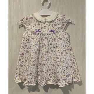 ベベ(BeBe)のbebe reduction 紫花柄ワンピース　ブルマ付　M（80-90㎝）(ワンピース)