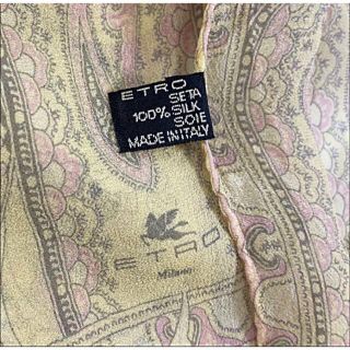 エトロ(ETRO)のエトロ　ETRO ペイズリー　シルクストール　イエロー系(ストール/パシュミナ)