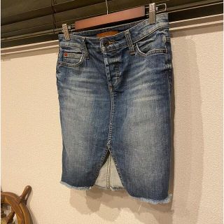 ジョーズジーンズ(JOE’S JEANS)のJoe's  JOE'S 膝丈　ダメージ　デニム　スカート　Sサイズ　25インチ(ひざ丈スカート)