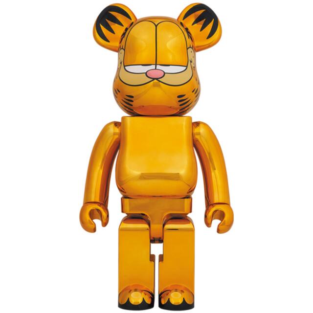 MEDICOM TOY(メディコムトイ)の新品 BE@RBRICK GARFIELD GOLD CHROME 1000％ ハンドメイドのおもちゃ(フィギュア)の商品写真