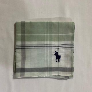 ポロラルフローレン(POLO RALPH LAUREN)のラルフローレン　ハンカチ　未使用品　モスグリーンチェック　ポニー刺繍　#2106(ハンカチ/ポケットチーフ)