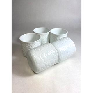 ハクサントウキ(白山陶器)のP-979B白山陶器　エンボスすみれフリーカップ5客　廃盤品未使用保管品(食器)