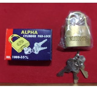 アルファ(alpha)の南京錠　アルファ　ALPHA　NO.1000-35m/m　かわいい鍵　昭和レトロ(その他)