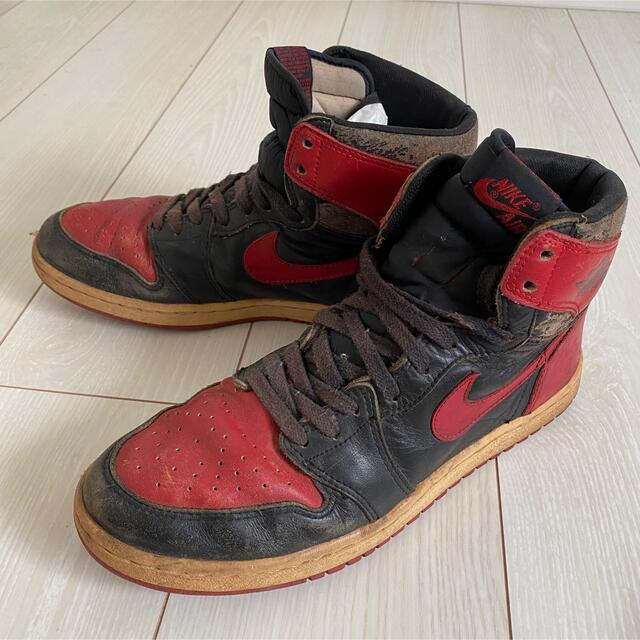 NIKE(ナイキ)のAIR JORDAN1オリジナル赤黒　85年製ビンテージ メンズの靴/シューズ(スニーカー)の商品写真