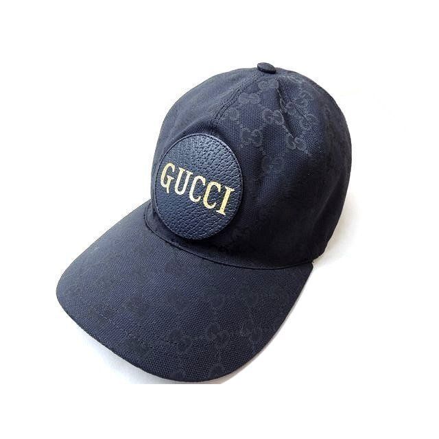 美品 グッチ GUCCI □ GGキャンバス ベースボールキャップ サイズM-