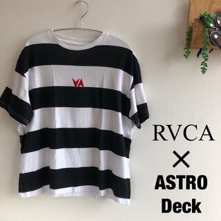 ルーカ(RVCA)の【希少】RVCA ASTRO Deck コラボ　白黒ボーダー　Tシャツ　M(Tシャツ/カットソー(半袖/袖なし))