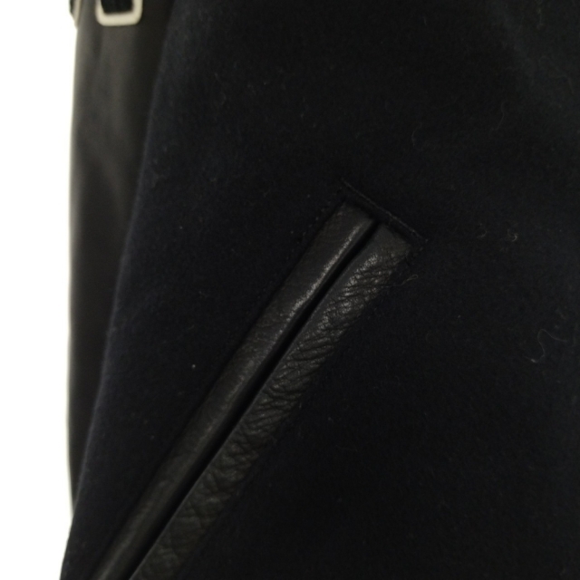 CALEE(キャリー)のCALEE キャリー 袖レザー切り替え スタジャン ウール ブラック メンズのジャケット/アウター(スタジャン)の商品写真