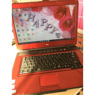 エヌイーシー(NEC)のaya-ka様専用 NEC赤 ブルーレイ win10  (ノートPC)