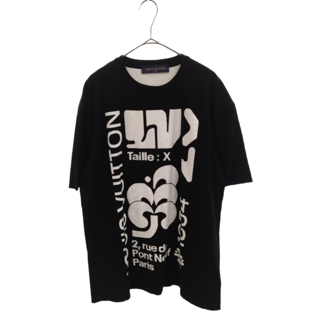 LOUIS VUITTON ルイヴィトン 20SS グラフィックロゴインターシャニットTシャツ ブラック235センチ表記サイズ