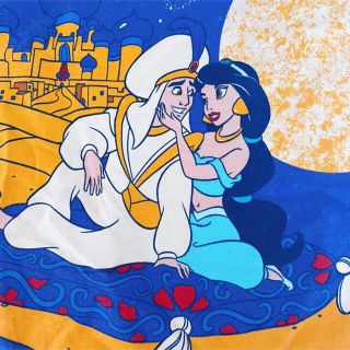 ディズニー(Disney)のアラジン ビンテージシーツ(両面) はぎれ(生地/糸)