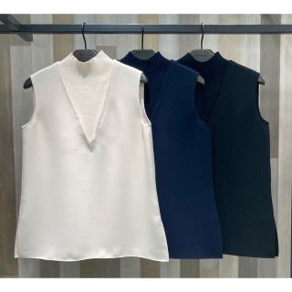 theory - theory 21AW Crepe Combo 重ね着風トップス アイボリーの