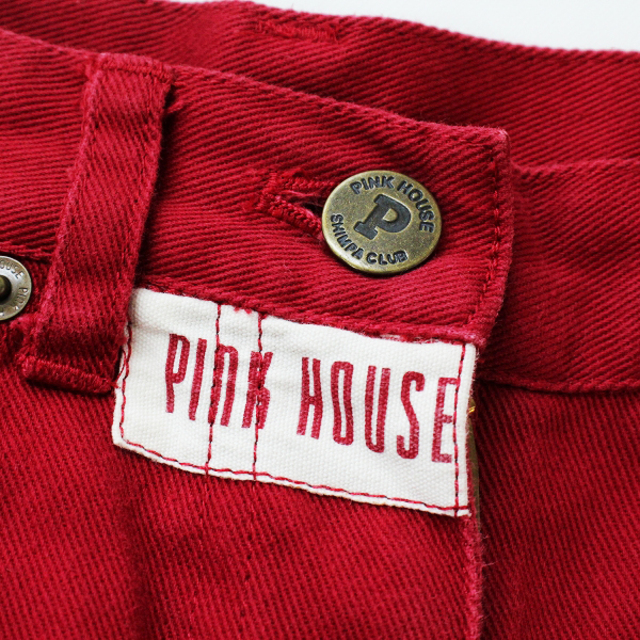 PINK HOUSE(ピンクハウス)のPINK HOUSE ピンクハウス ネームロゴワッペン ロングスカート/レッド【2400012807150】 レディースのスカート(ロングスカート)の商品写真