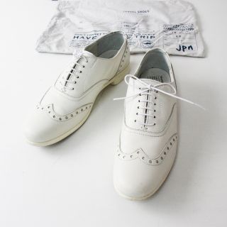 TRAVEL SHOES by chausser トラベルシューズバイショセ TR-004 レザー メダリオン レースアップシューズ39/ホワイト【2400012820043】(その他)