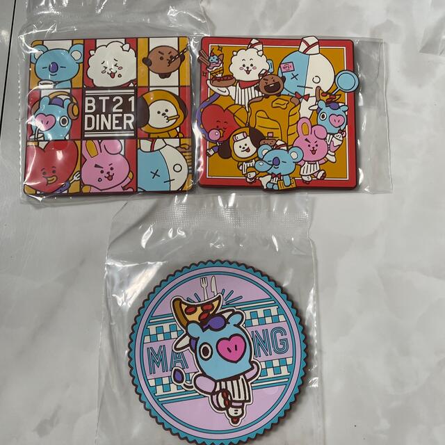 BT21(ビーティーイシビル)のBT21 コースター3つセット エンタメ/ホビーのタレントグッズ(アイドルグッズ)の商品写真