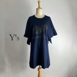 ワイズ(Y's)の希少　Y's ワイズ　古着　オーバーサイズ　Tシャツ　ワンピース  カットソー(カットソー(半袖/袖なし))