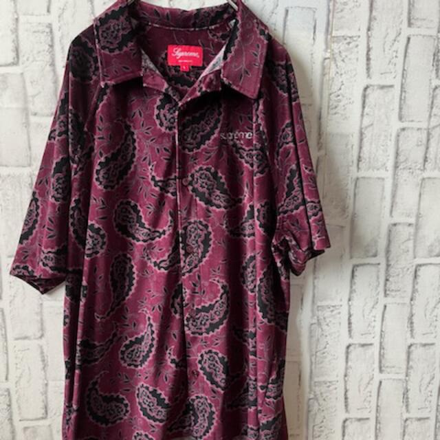 Lサイズ Supreme Velour S/S Shirt ペイズリー