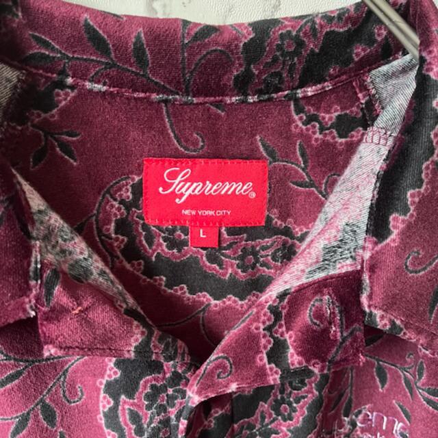 数量限定】 Supreme - Supreme Velour shirt ペイズリー柄 ベロア