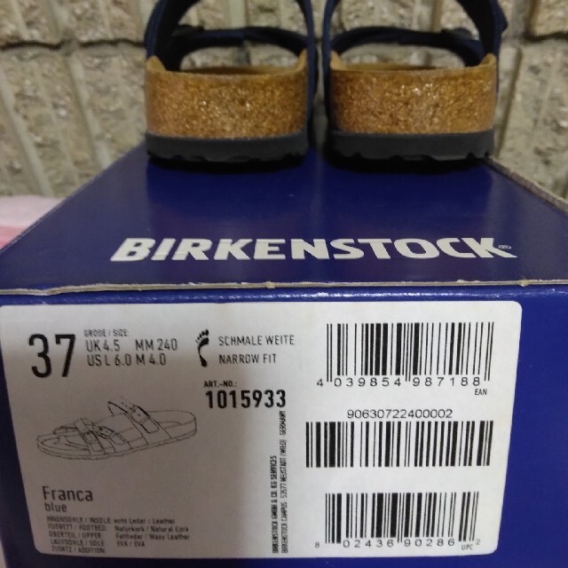 BIRKENSTOCK(ビルケンシュトック)の【1回使用】BIRKENSTOCK本革ｻﾝﾀﾞﾙ37紺 レディースの靴/シューズ(サンダル)の商品写真
