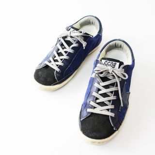 ゴールデングース(GOLDEN GOOSE)のGOLDEN GOOSE ゴールデングース SUPERSTAR スニーカー 36/ブルー インディゴ ヴィンテージ加工 ローカット 23cm【2400012832817】(スニーカー)