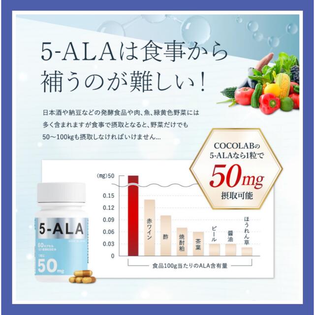 【2個セット】5-ALA サプリ　60カプセル:50ml/1カプセル 食品/飲料/酒の健康食品(アミノ酸)の商品写真