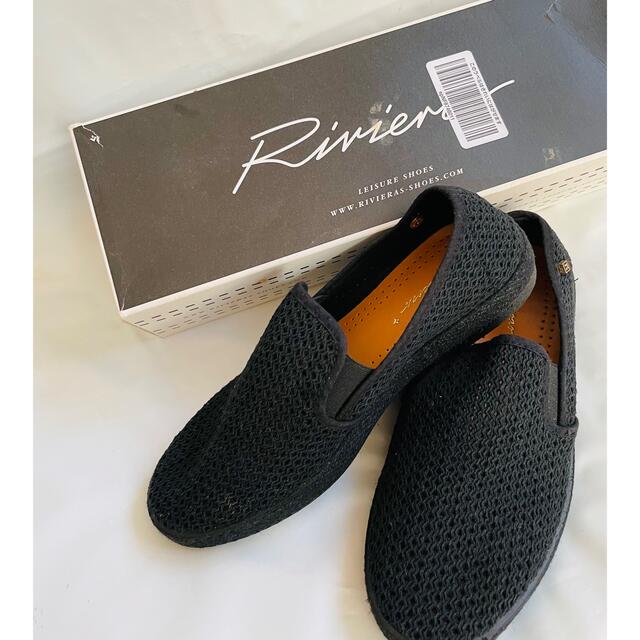 Rivieras(リヴィエラ)のスリッポン レディース リビエラ Rivieras メッシュ 37 黒★新品 レディースの靴/シューズ(スリッポン/モカシン)の商品写真