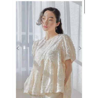 【美品】Ayla feather lace blouse(シャツ/ブラウス(半袖/袖なし))