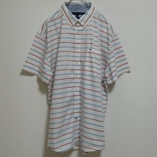 トミーヒルフィガー(TOMMY HILFIGER)のトミーヒルフィガー TOMMY HILFIGER ボーダー半袖シャツ XXL(シャツ)