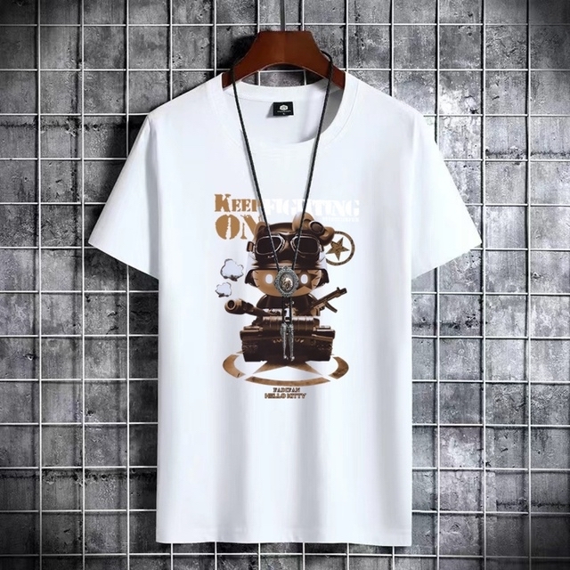レディース　ストリートファッション　アニマル　　　可愛いデザインＴ　ホワイト　Ｌ レディースのトップス(Tシャツ(半袖/袖なし))の商品写真