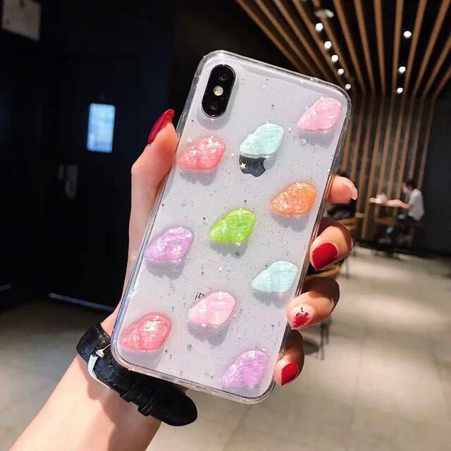 セール　iPhone ケース キラキラ 貝殻 クリア スマホ/家電/カメラのスマホアクセサリー(iPhoneケース)の商品写真