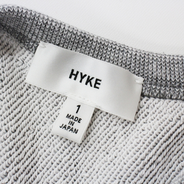 HYKE(ハイク)のHYKE ハイク コットン 裏毛プルオーバー 1/グレー トップス【2400012853867】 レディースのトップス(トレーナー/スウェット)の商品写真