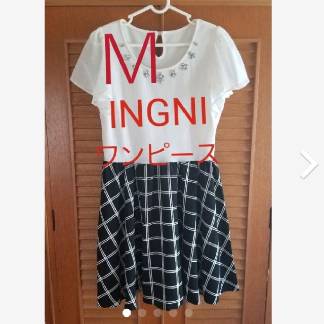 INGNI(イング)のINGNI ワンピース 膝丈 M お仕事 ドッキング キレイめ レディースのワンピース(ひざ丈ワンピース)の商品写真