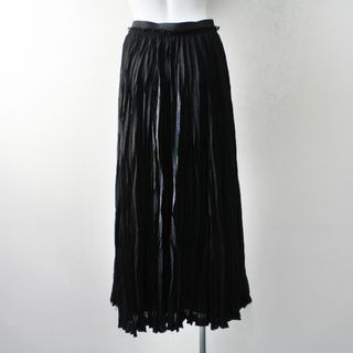 アパルトモンドゥーズィエムクラス(L'Appartement DEUXIEME CLASSE)のL'Appartement アパルトモン col pierrot コルピエロ Lisiere PLEATS SKIRT プリーツスカート /ブラック【2400012849587】(ひざ丈スカート)