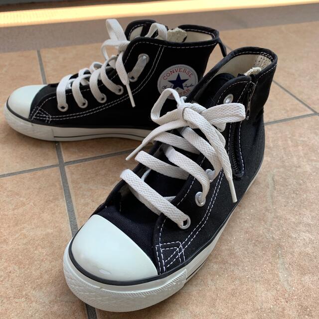 CONVERSE(コンバース)のconverse ハイカットスニーカー19cm 箱付き　黒 キッズ/ベビー/マタニティのキッズ靴/シューズ(15cm~)(スニーカー)の商品写真